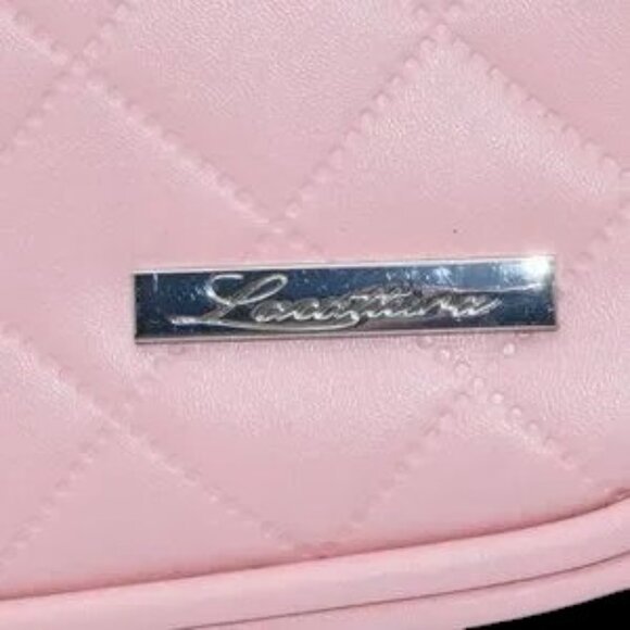 Lacattura Quilted Pearl Bee Hanging Toiletry Travel Bag Pink Gold - Picture 3 of 12